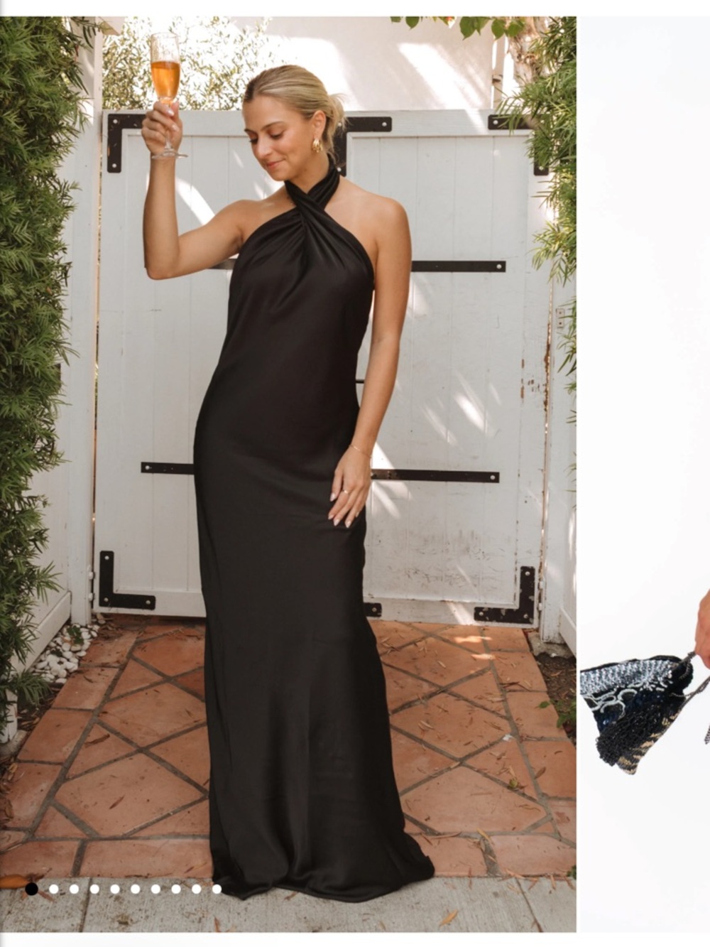 NWT Show Me Your MuMu Jasmine Halter Maxi Dress - Black Satin, Size Small
